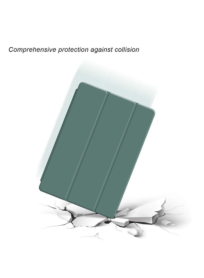لـ HUAWEI Matepad 10.4 بوصة (2022) غطاء القضية ، استيقاظ / نوم تلقائي ، لمسة جلد مريحة ، غطاء واقي ثلاثي الوقوف النحيف مع الظهر الناعم TPU ، أخضر - Image 5